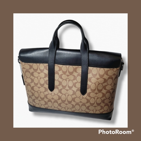 NWOT Authentic Coach Hamilton Signature Portfolio Brief Bag Unisex Crossbody - Picture 5 of 7